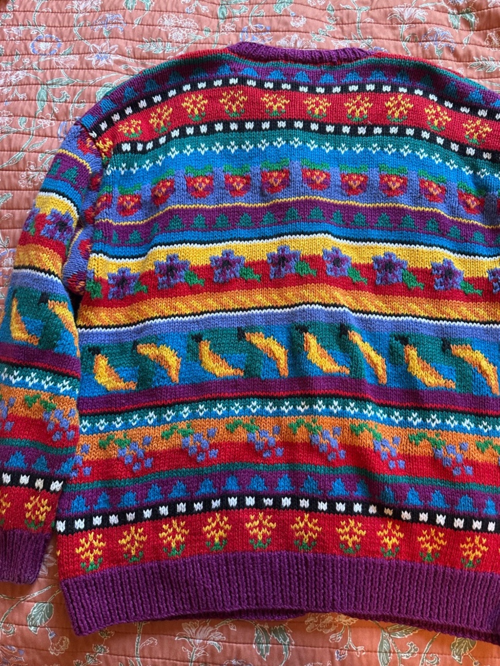 RARE Vintage LL Bean Fruit Cardigan! - Picture 5 of 5